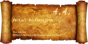 Antal Alfonzina névjegykártya